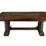 Large solid oak table by Joseph Savina 1950