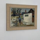 Swedish Oil on Panel – “Street ” by JOHN BÖRÉN