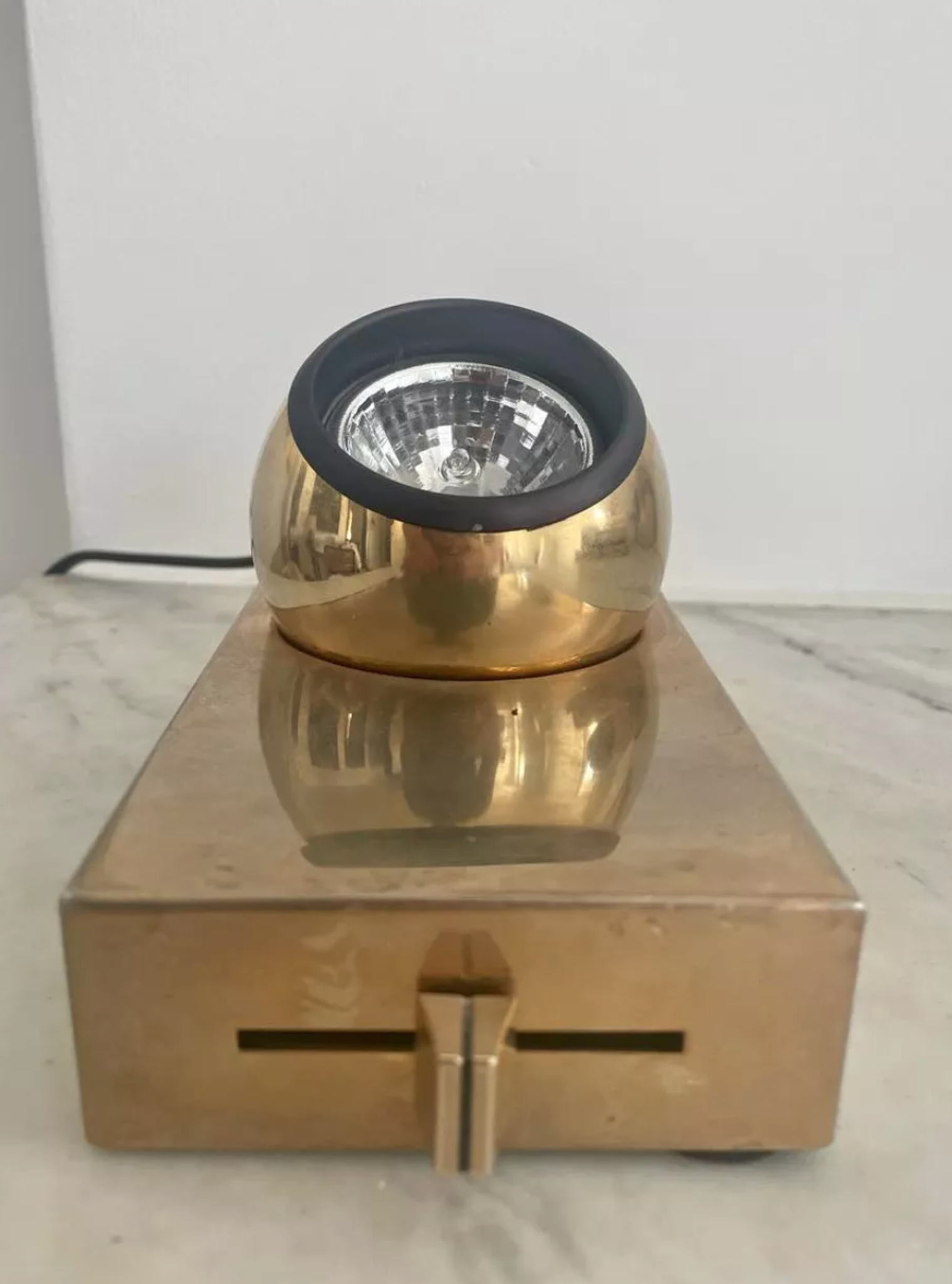 Vintage wall lamp Disderot, brass and swivel, France 1970