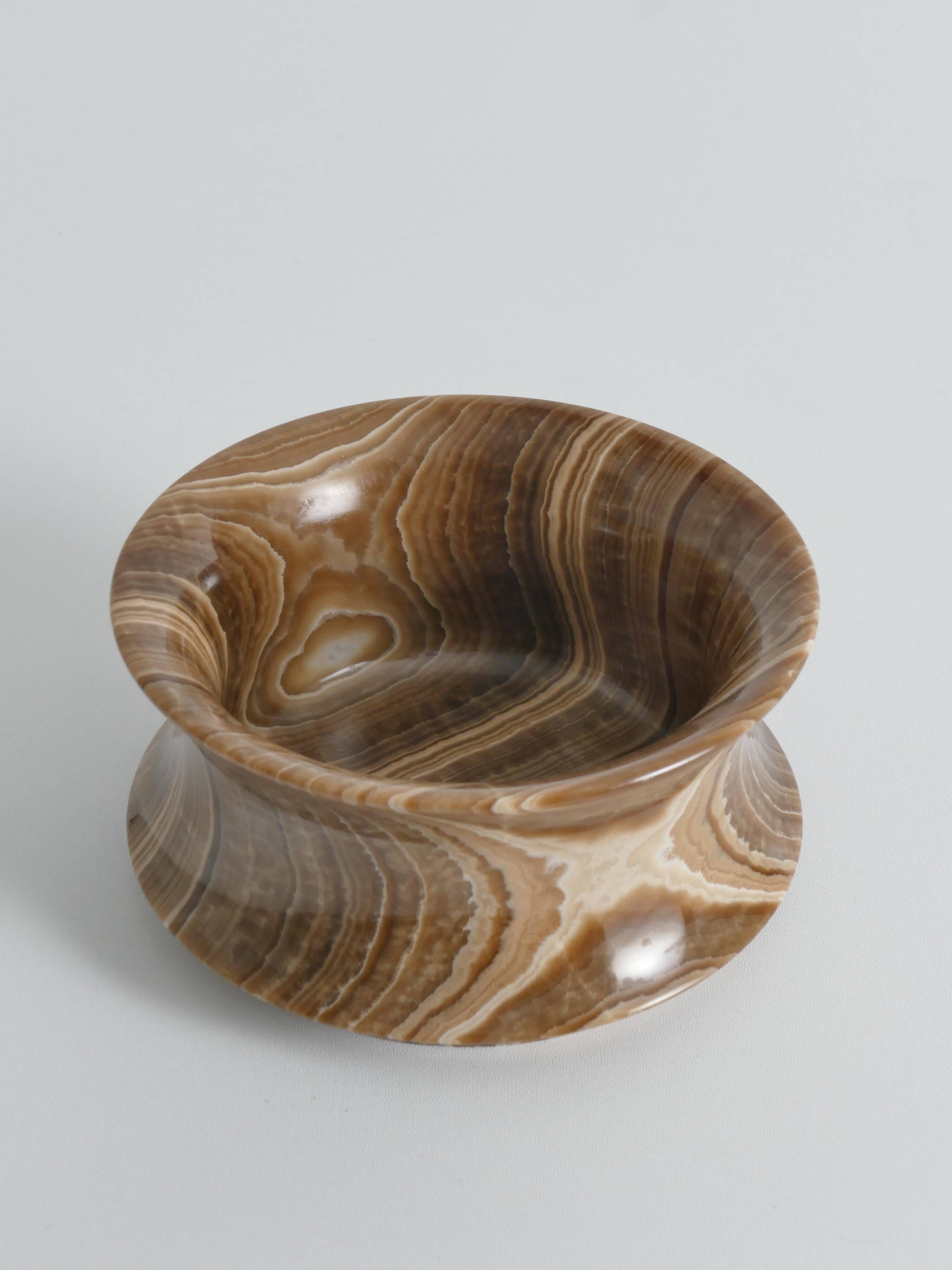 Hand Turned Brown Onyx Bowl, Greece, 1970s