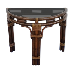 Console demi-lune en bambou
