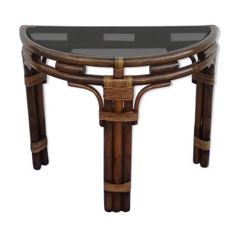 Half-moon bamboo console