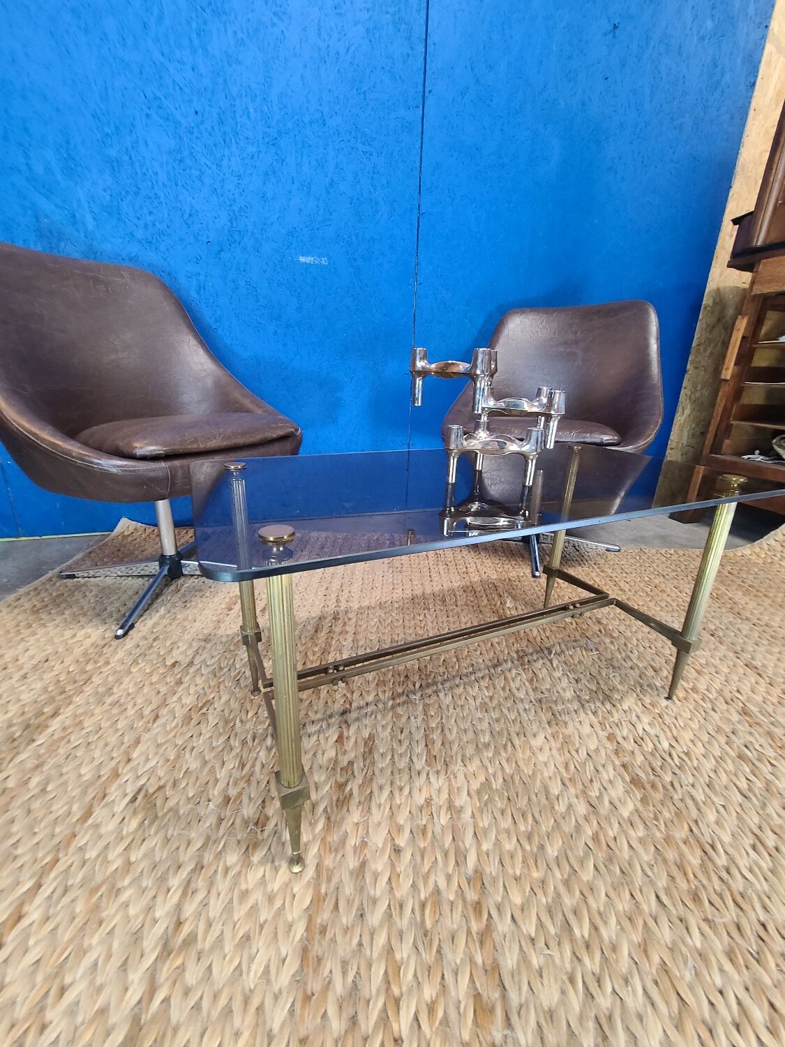 Smoked glass coffee table circa 1970