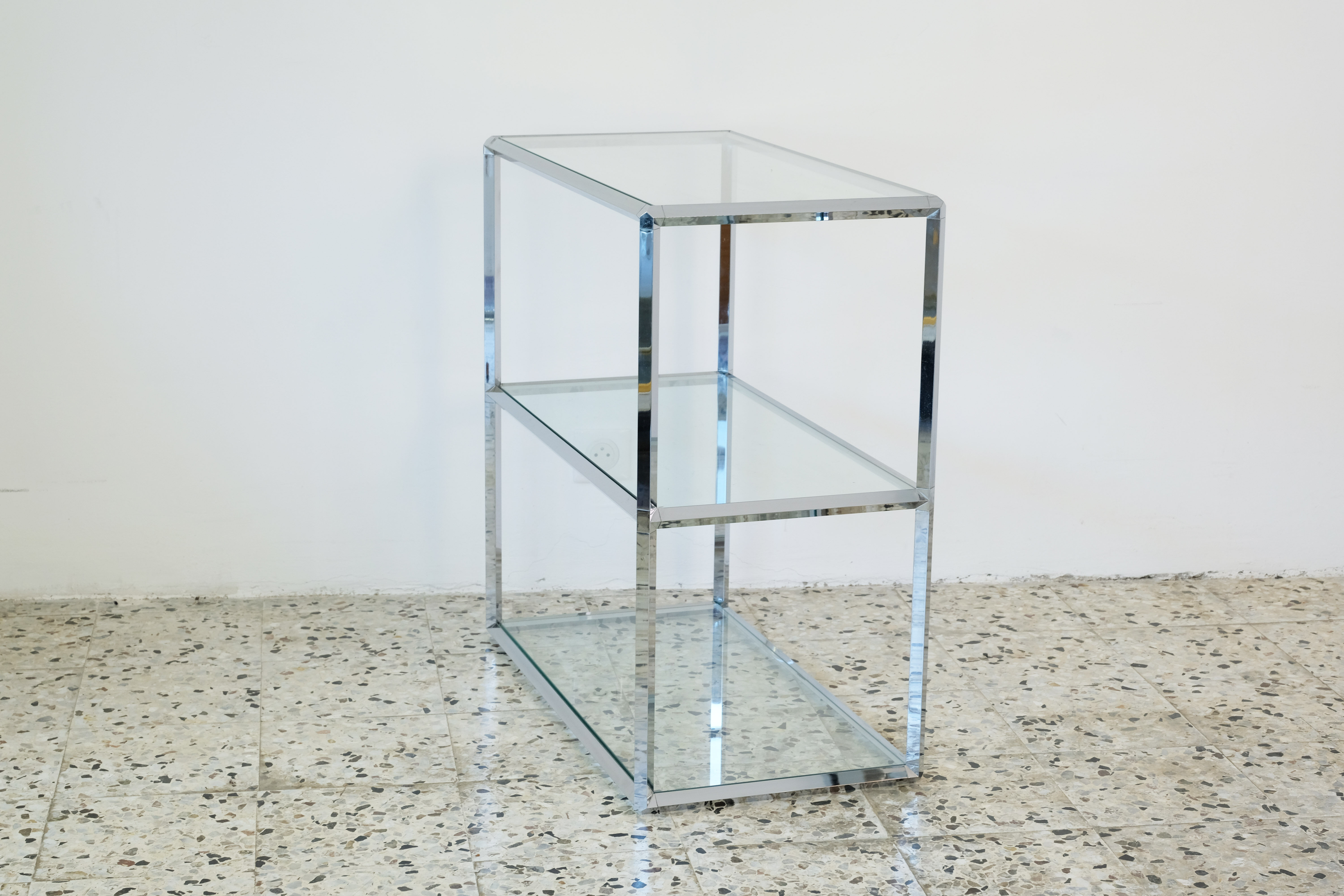 Vitra chrome and glass console