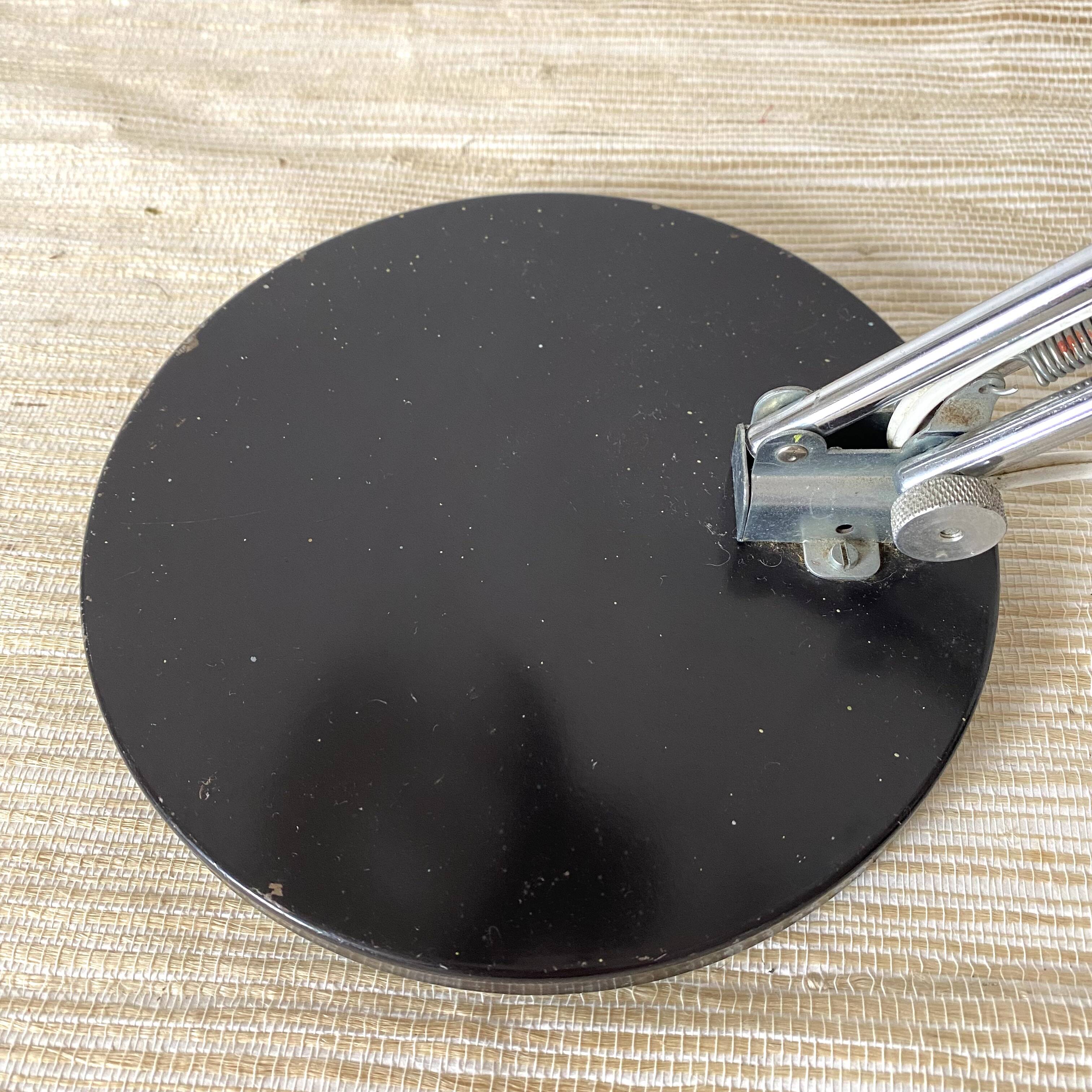 Adjustable metal and chrome desk lamp, 1960s-70s