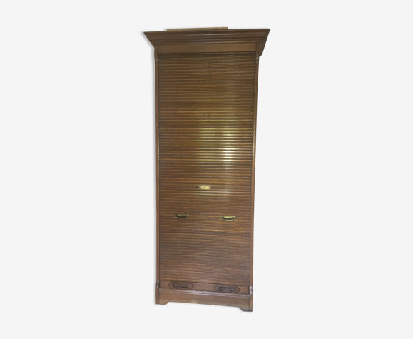 Meuble vintage à clapets et rideau