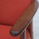 1970s, Danish highback armchair, furniture wool, teak wood, oak wood.