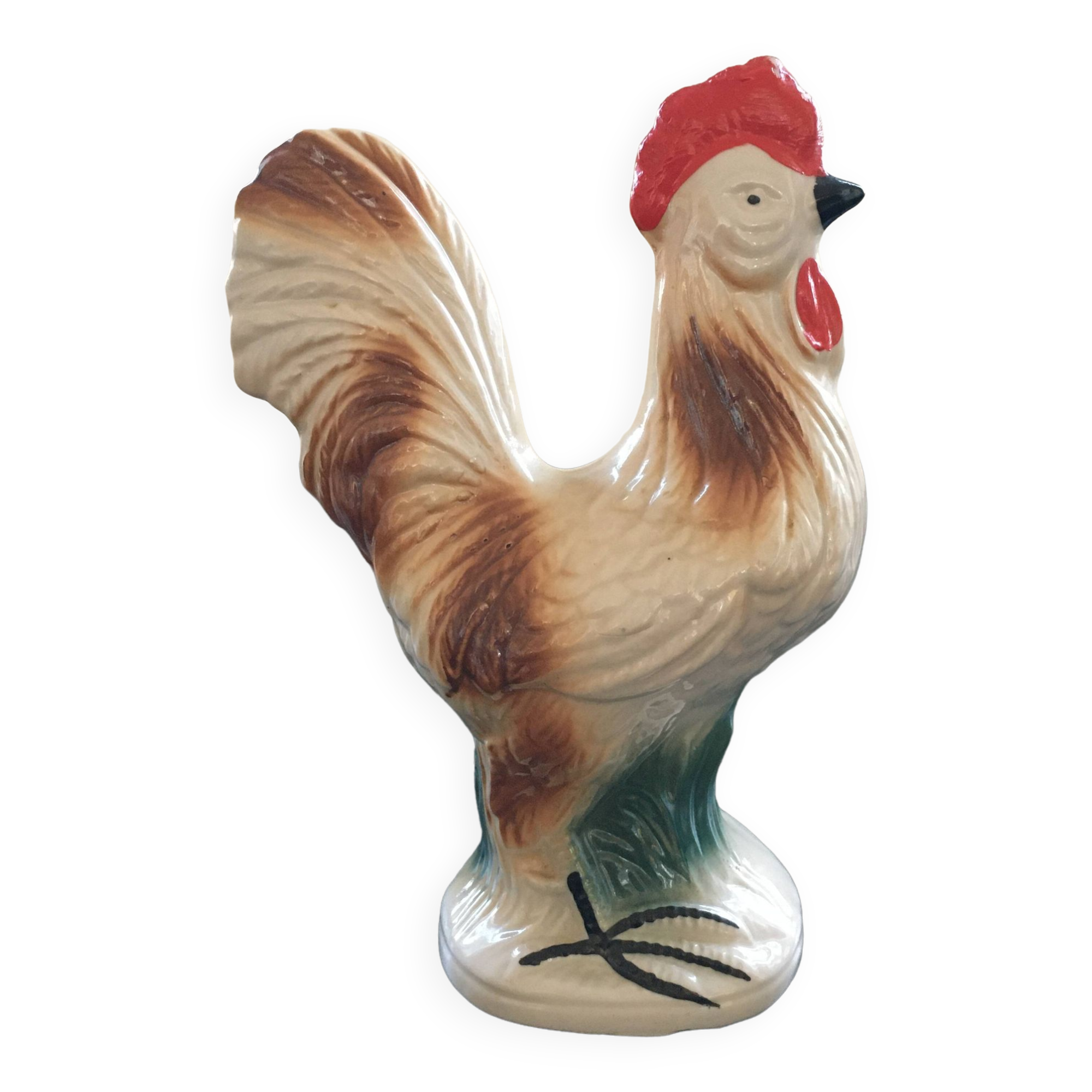 Multicolored ceramic rooster