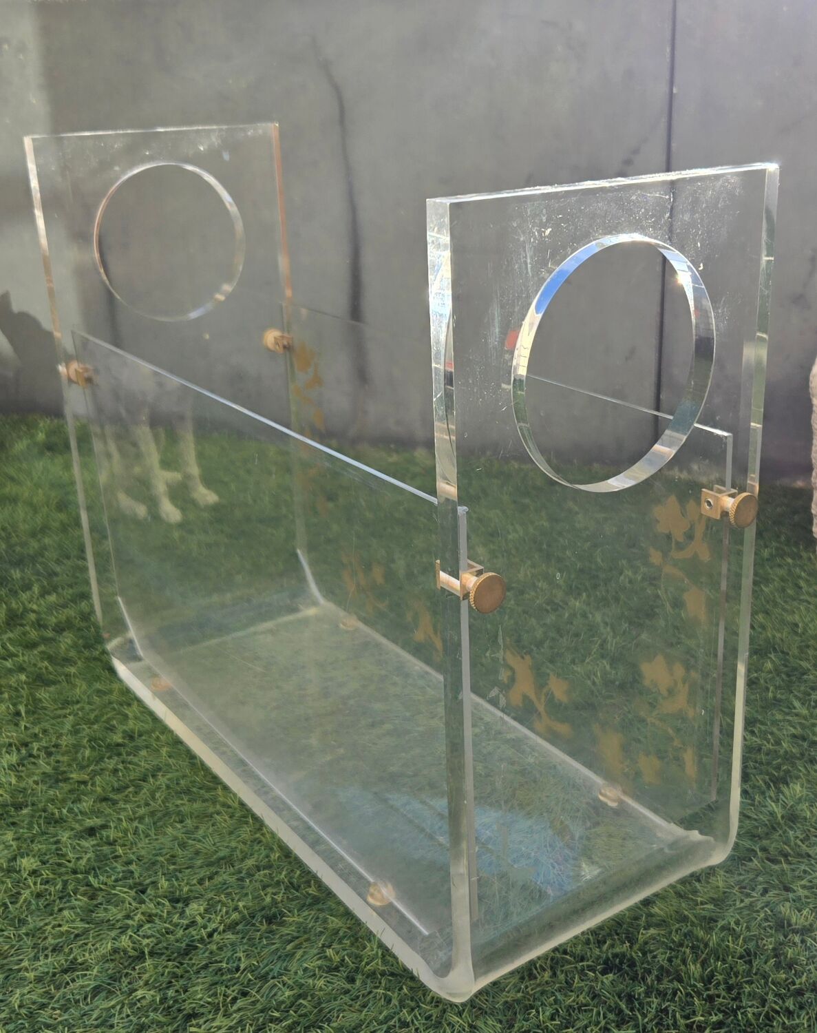 Michel Dumas vintage plexiglass magazine rack
