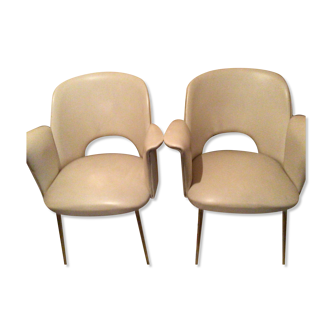 Pair of vintage armchairs Skaï