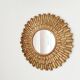 Golden sun mirror, in resin, 31 cm