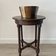 Small vintage turned wooden side table, round wooden accent table.