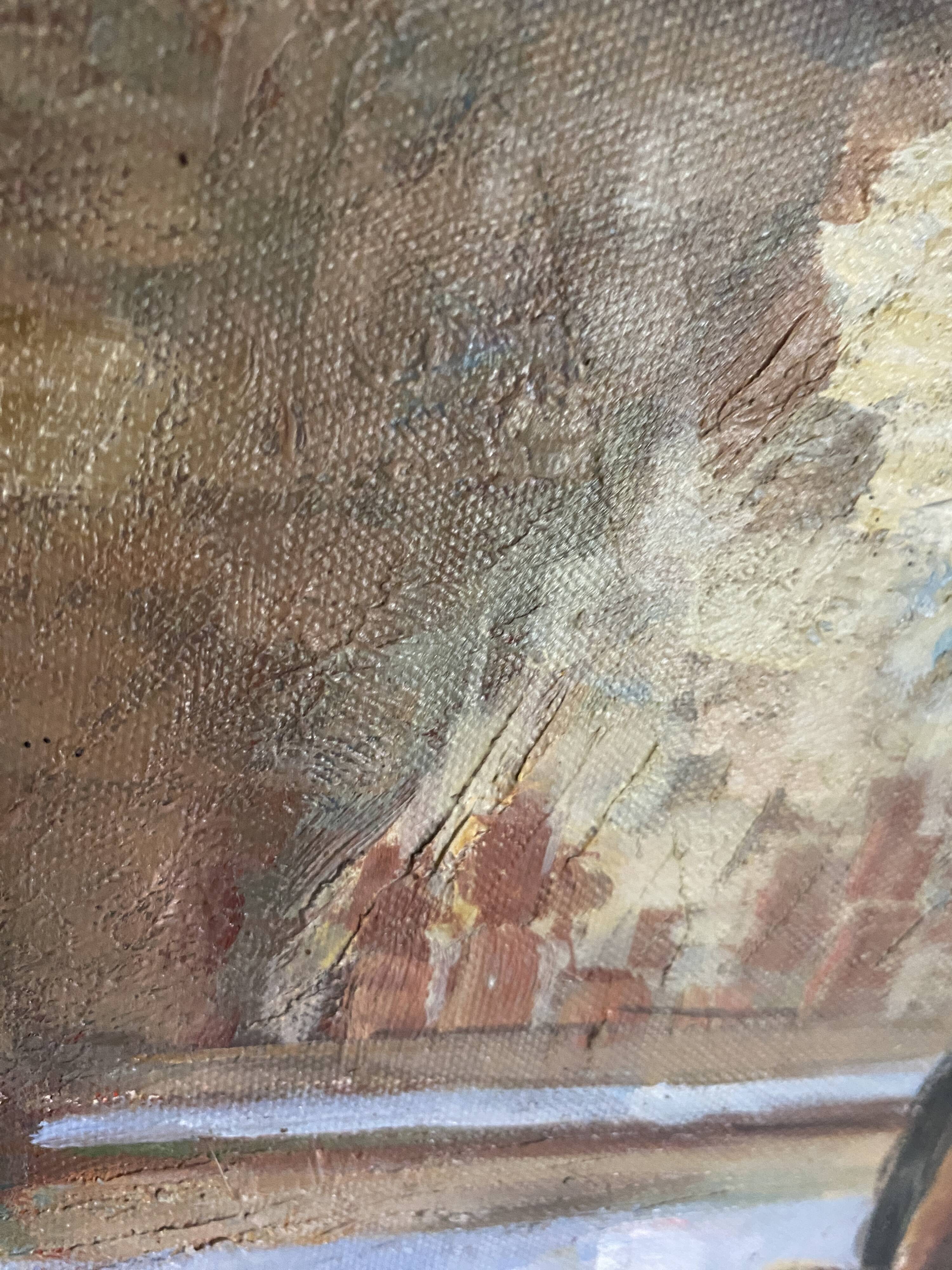 Oil on canvas under glass