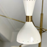 Asymmetric Italian Brass Ceiling Lamp  Style, 1950s Mid-Century