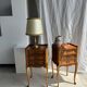 Small classic gold brass lamp with cream shade H48