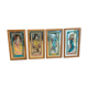 Lot de 4 miroirs sérigraphiés Mucha, les 4 saisons