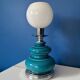 Vintage turquoise blue crackled glazed ceramic lamp – base ch