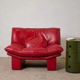 Vintage leather armchair "Ambassador", Nicoletti Salotti, Italy, 1980