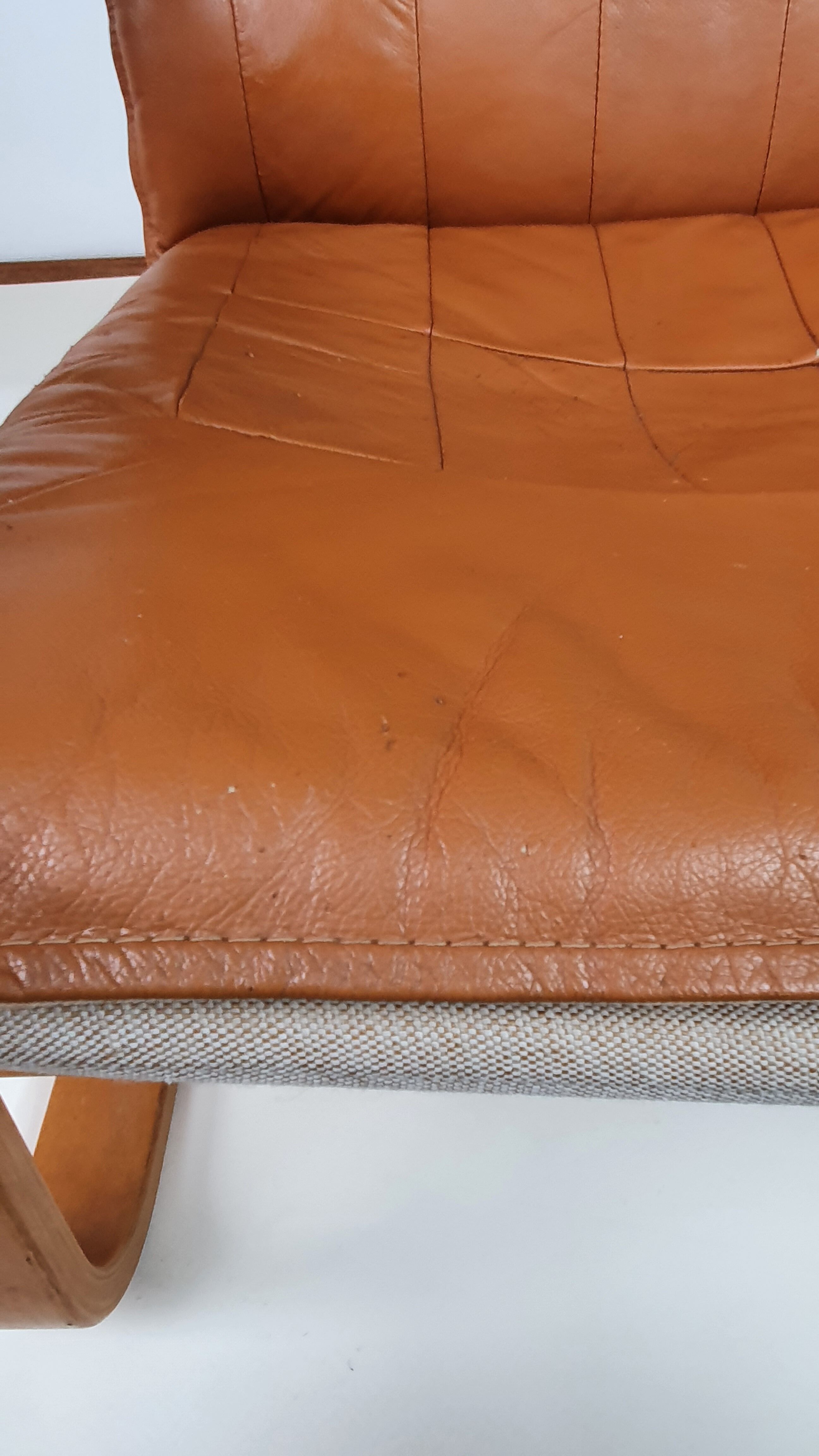 Poang leather armchair by Noboru Nakamura for Ikèa