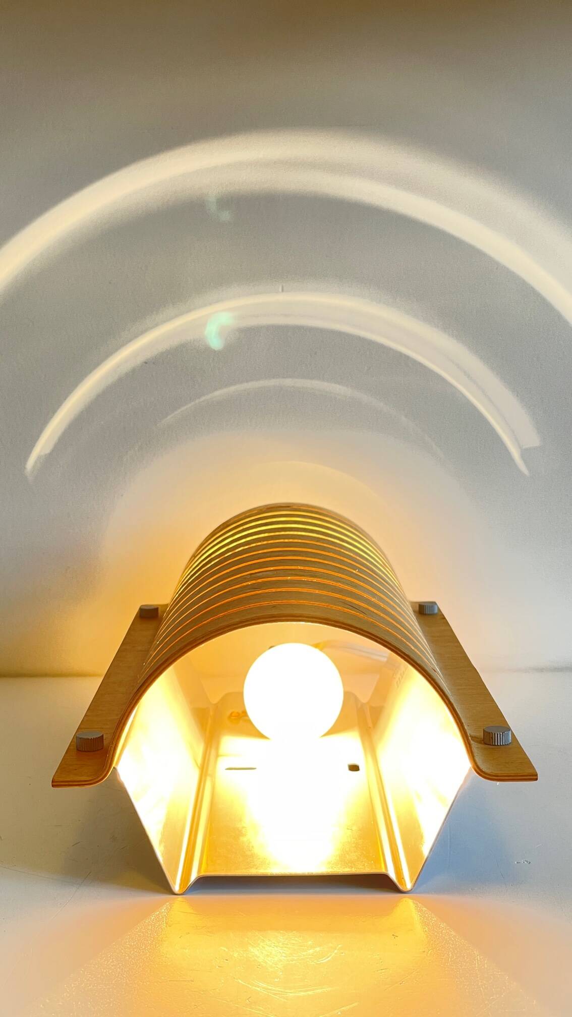 Vintage Ikea bent wood and steel wall light