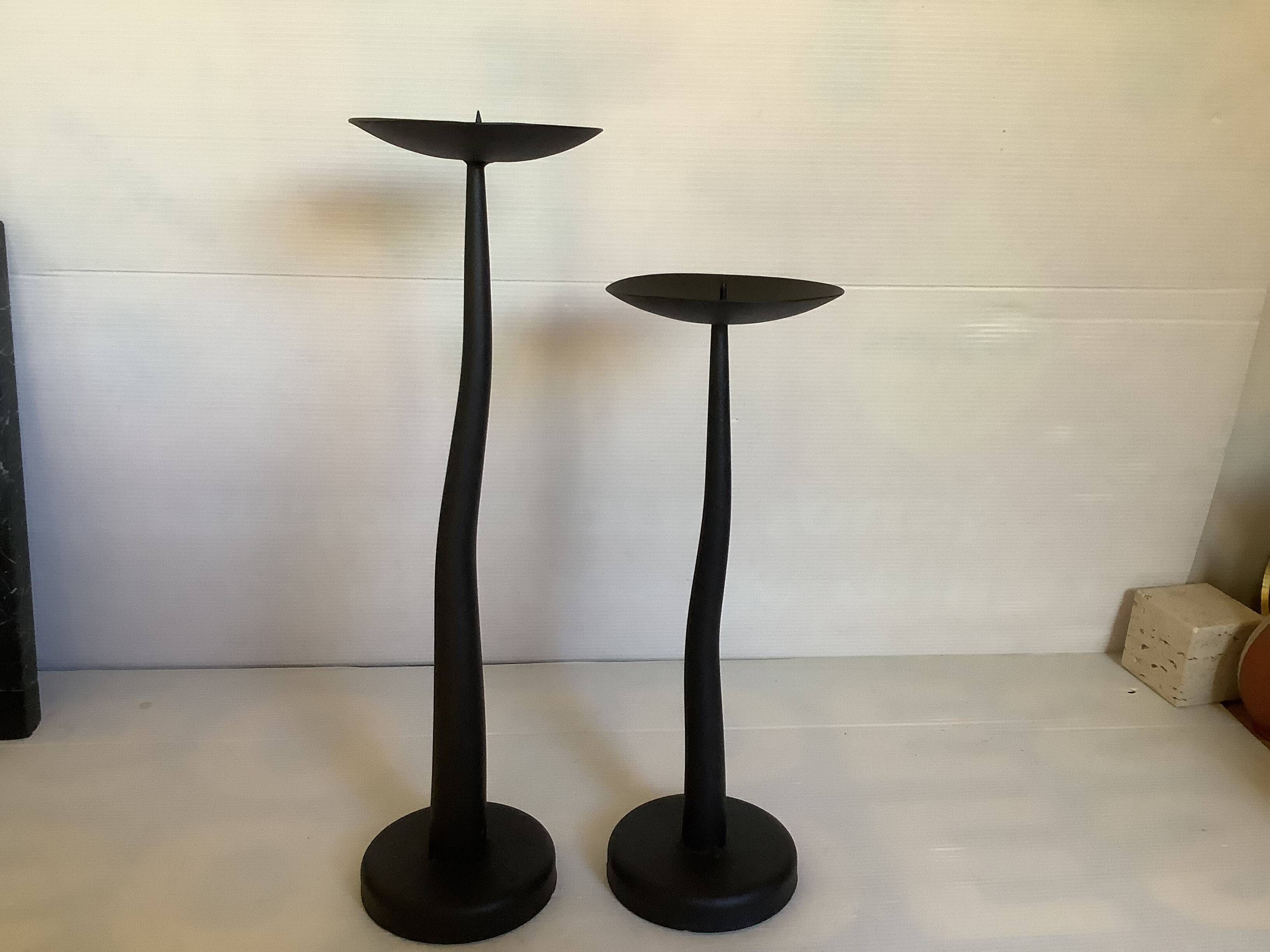 Pair of large twisted candlesticks