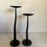 Pair of large twisted candlesticks