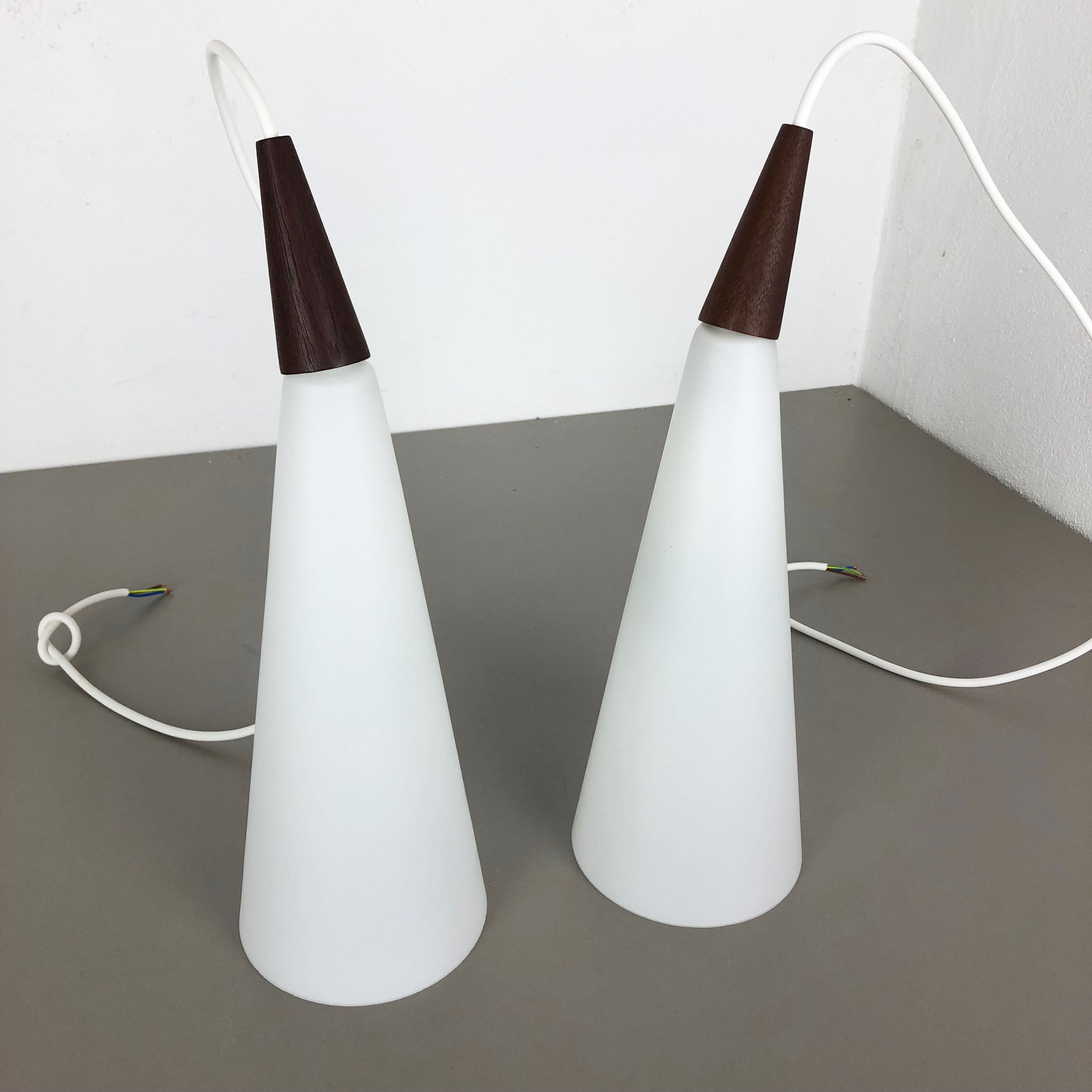 Set of 2 "trompet" hanging lamps by Jo Hammerborg for Fog & Mørup, Denmark, 1963