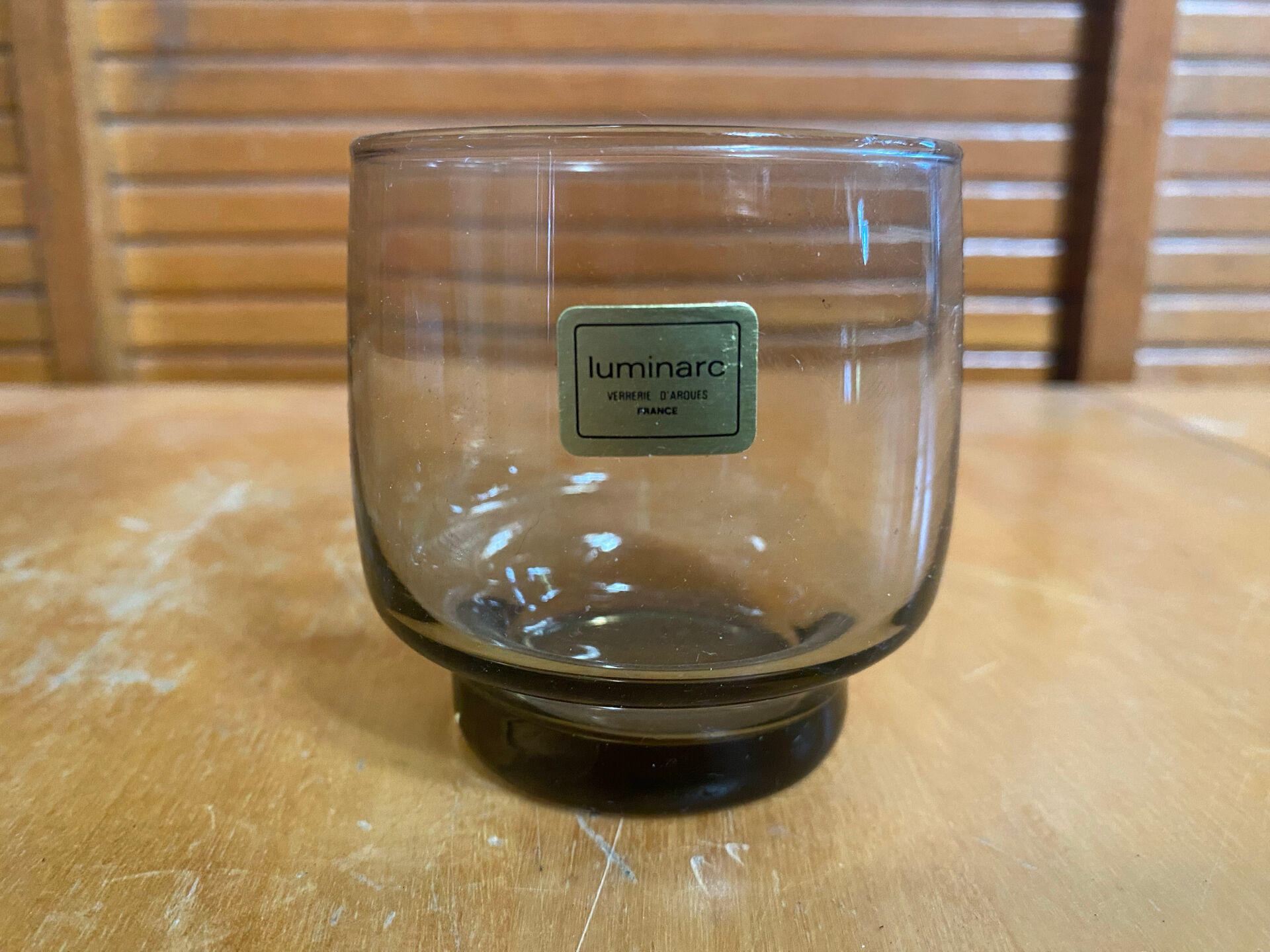 Set of 6 luminarc glasses grey smoke 1970s vintage #e395