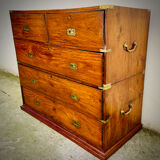 Commode de bateau en teck XIXe en deux parties