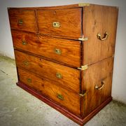 Commode de bateau en teck XIXe en deux parties