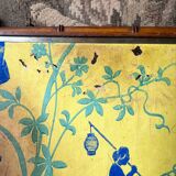 19th-century French chinoiserie-style mirror with a bamboo frame