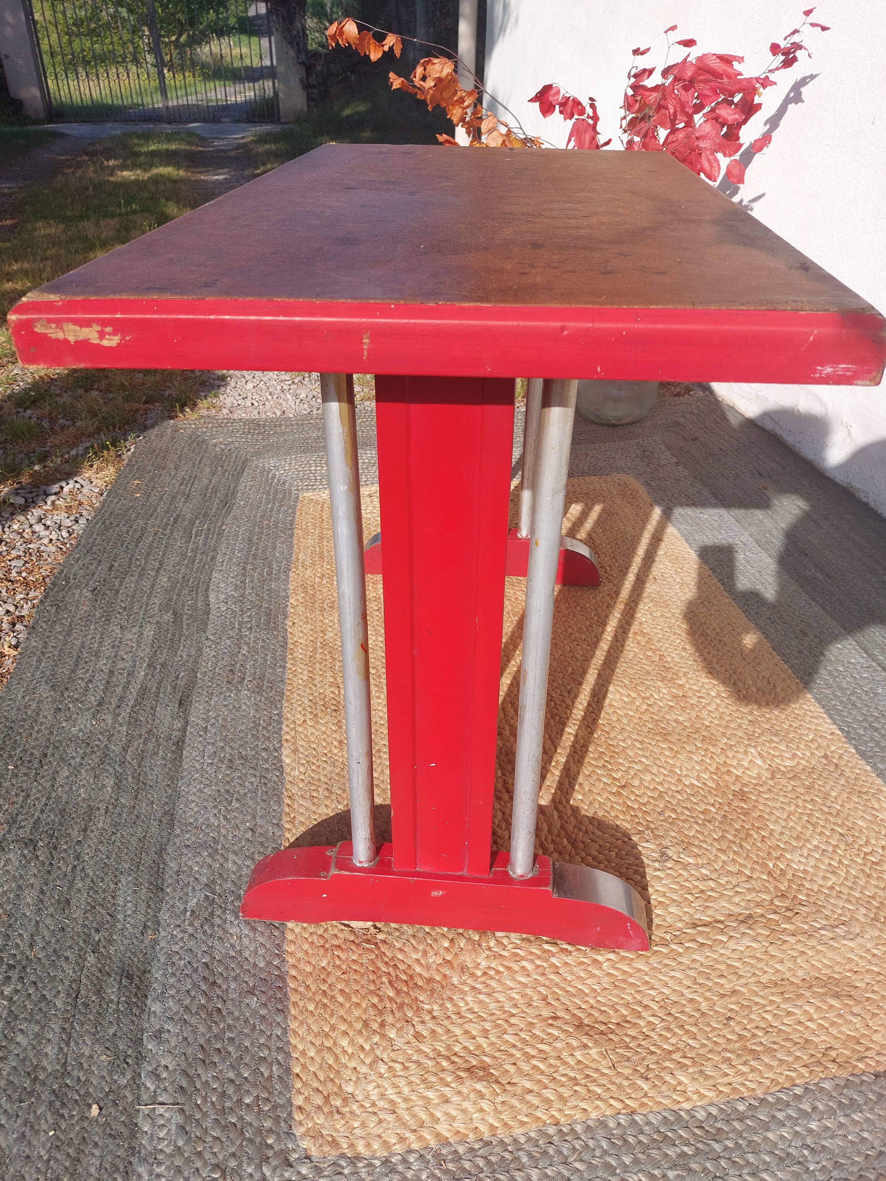bistro table, wood and aluminium