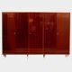 Large vintage 5-door mid century modern design wardrobe in mahogany, 1960s