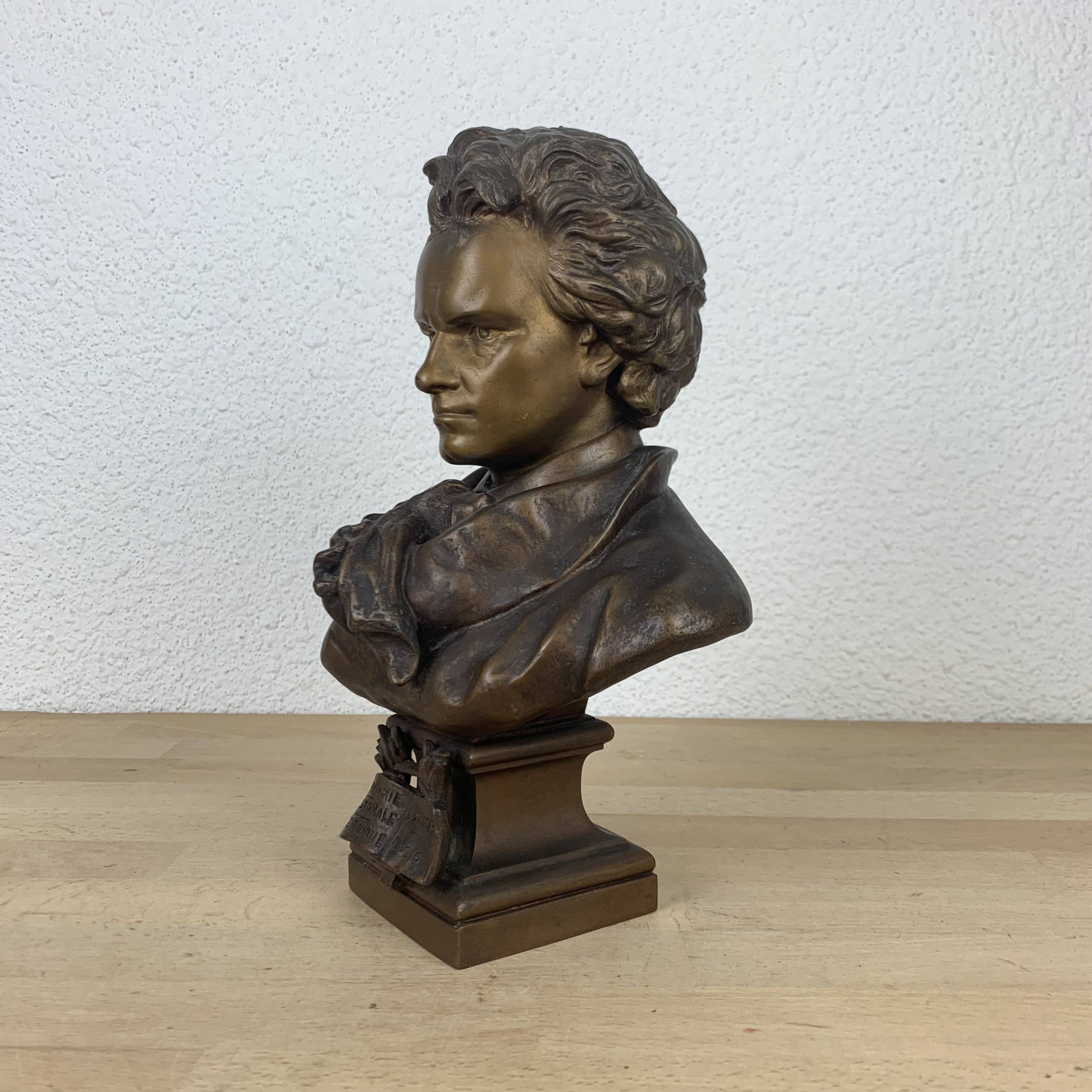 Buste Beethoven régule d'après Gaston Leroux