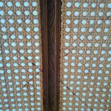 Suite of 6 vintage skai chairs and 60s canned backrest