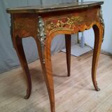 Louis XV table in red marquetry