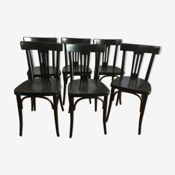 Suite de 6 anciennes chaises bistrot