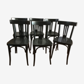 Suite of 6 old bistro chairs