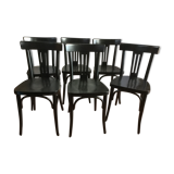 Suite of 6 old bistro chairs