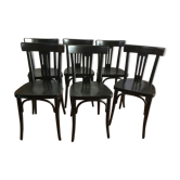 Suite of 6 old bistro chairs