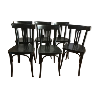 Suite of 6 old bistro chairs