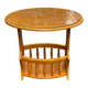 Round oval side table in carved solid wood from the 20th century.