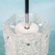 Vintage hexagonal glass and chrome pendant lamp from the 1960s.