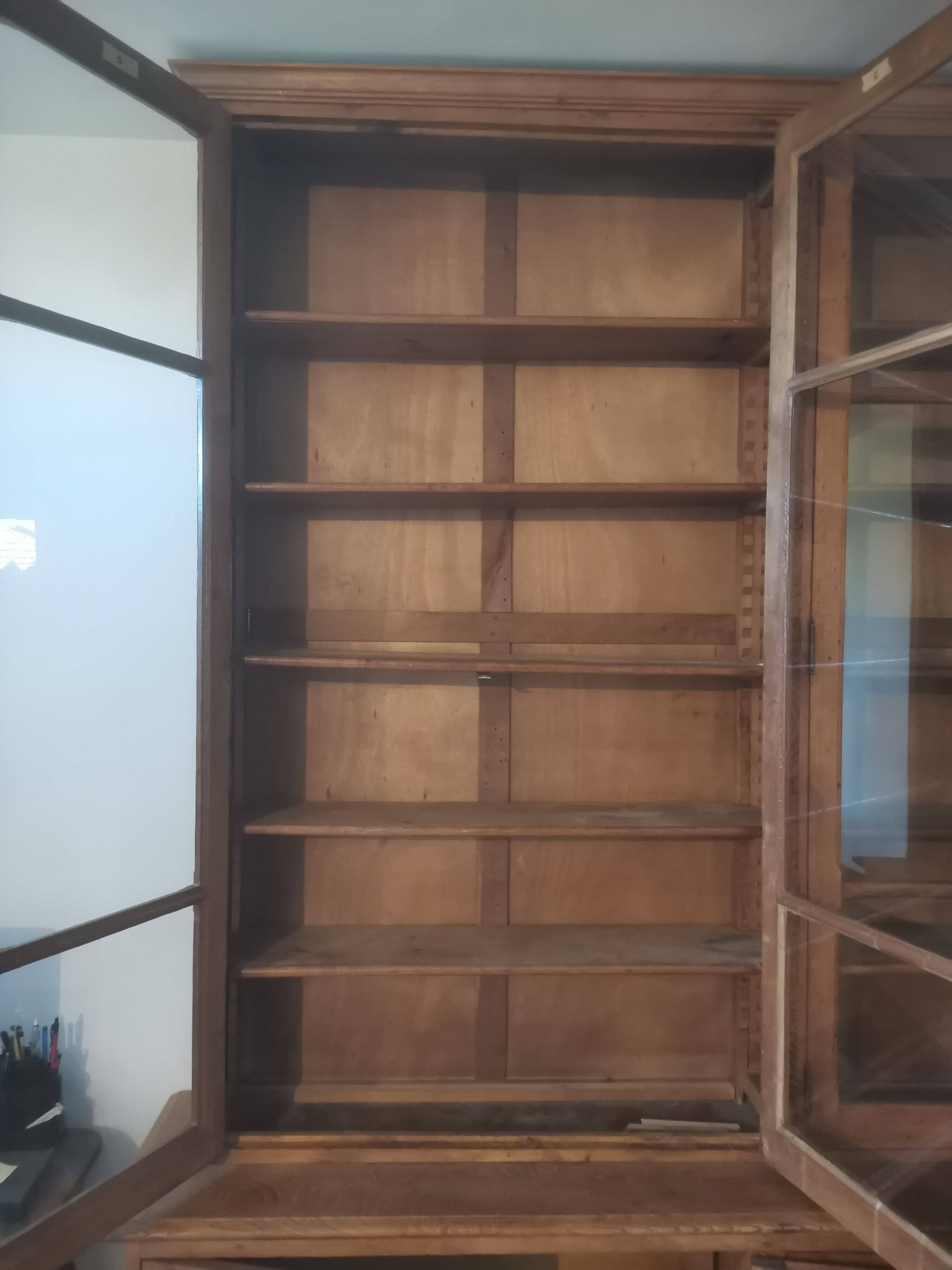 Old pharmacy furniture at an angle