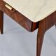 Set of 2 Italian Midcentury Rosewood and carrara bedsides tables