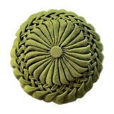 Round cushion pleated old fabric