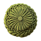 Coussin rond plissé tissu ancien