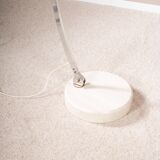 Guzzini arc floor lamp, travertine base