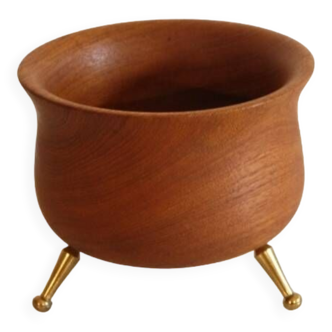 Danish empty pocket in teak and brass 1960