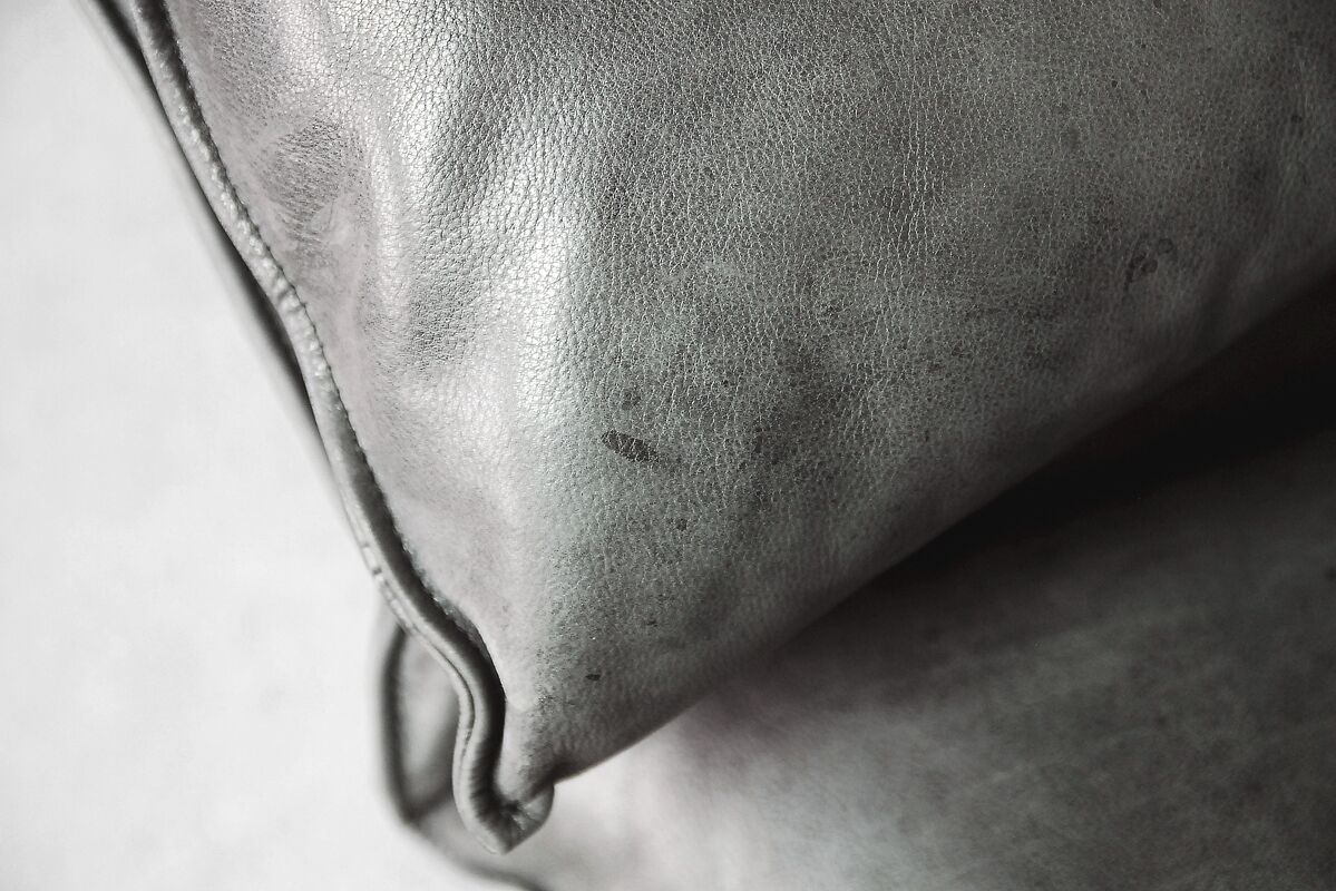 Grey Leather Danish Monza Armchairs by Jens Juul Eilersen for Niels Eilersen, 1970s, Set of 2